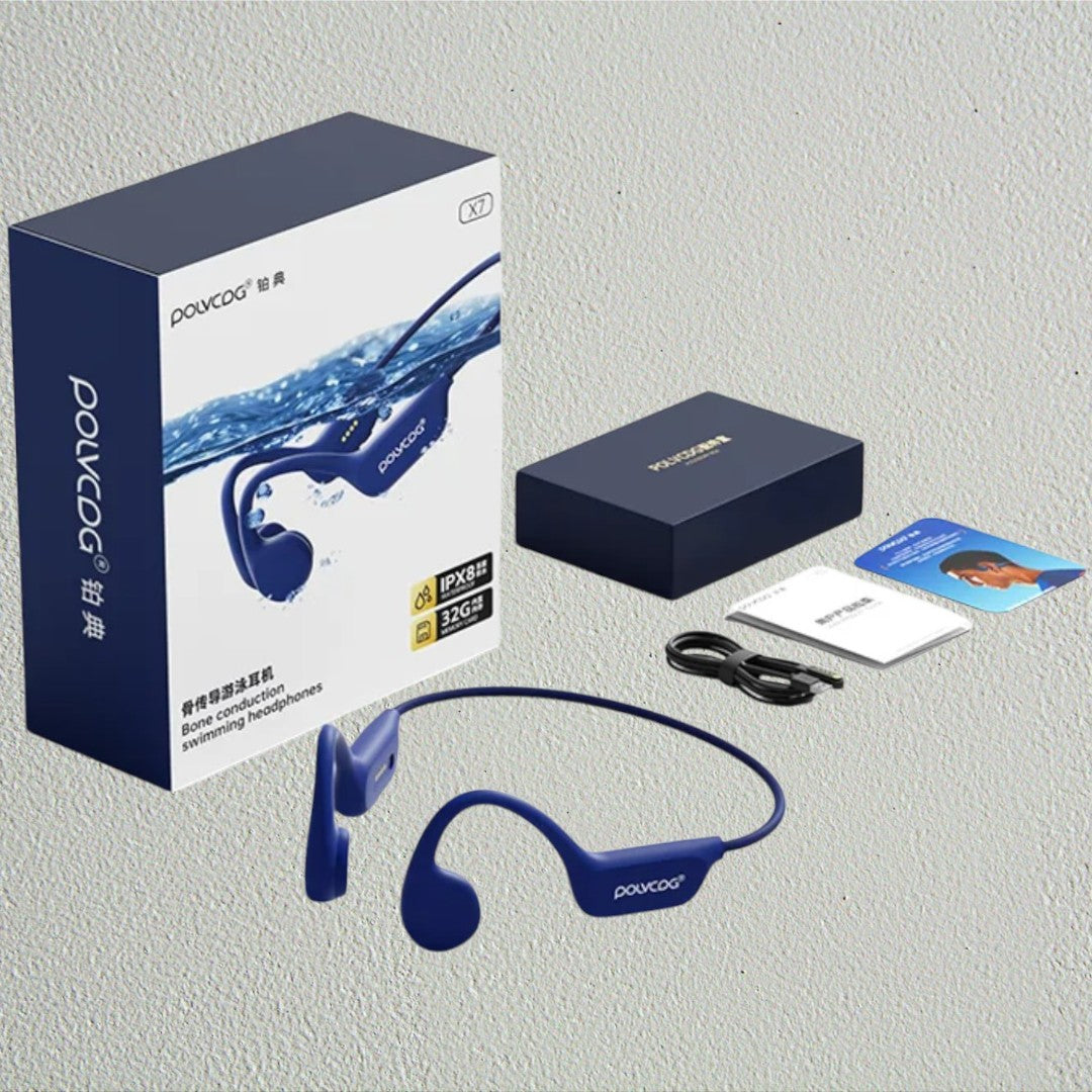 Auriculares Óseos Bluetooth 5.3 POLVCDG IPX8 32GB Natación y Fitness