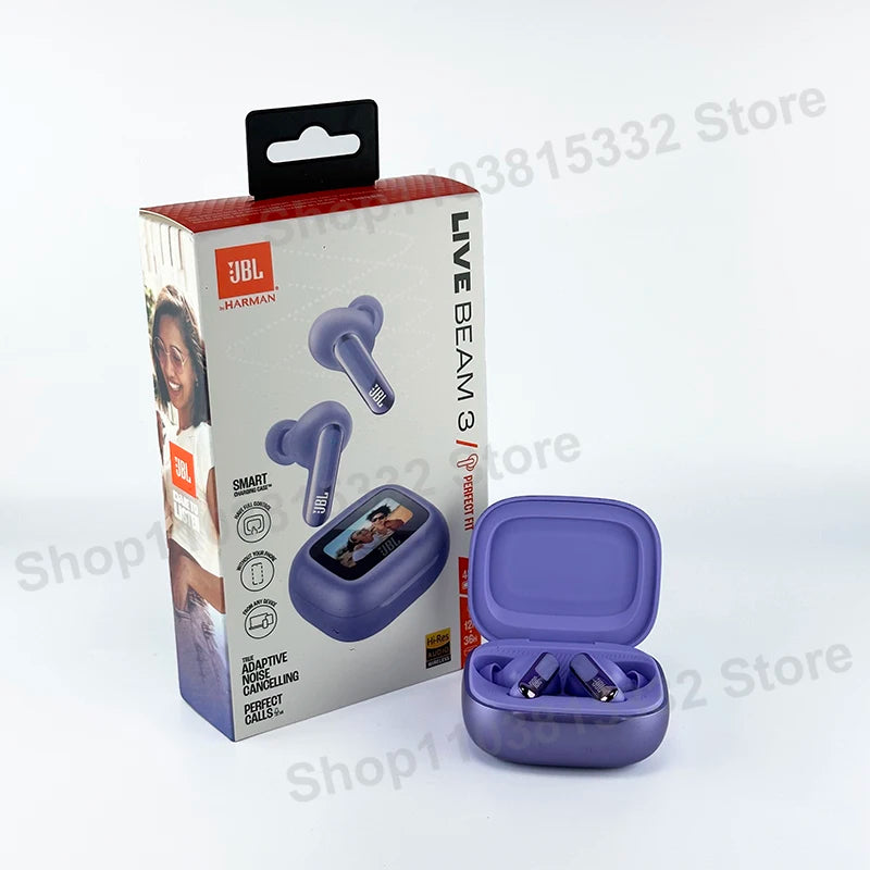 Auriculares Bluetooth JBL LIVE BEAM 3 Cancelación de Ruido y Caja LED