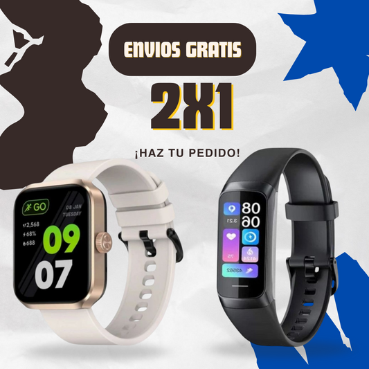 paquete 2x1 de Smartwatch y Smartband