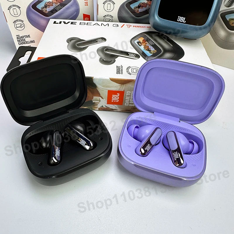 Auriculares Bluetooth JBL LIVE BEAM 3  Cancelación de Ruido y Caja LED