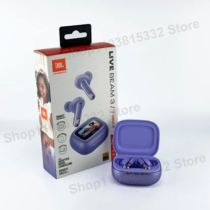 Auriculares Bluetooth JBL LIVE BEAM 3  Cancelación de Ruido y Caja LED